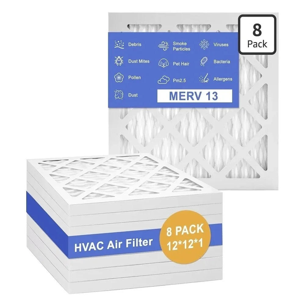 12x12x1 Air Filter 8 Pack Electrostatic Pleated HVAC Filter MERV 13 Furnace Air
